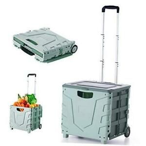 Foldable Utility Cart, Upgrade Portable Folding Cart Tools Carrier with Green