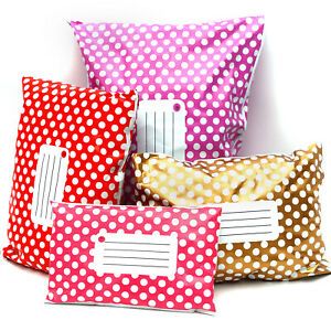 Plastic Polka Dot Printed Post Mailing Shipping Bags Strong Self Seal Wholesale