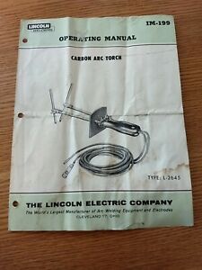 Vintage LINCOLN Carbon Arc Torch Original Owners Instruction Operating Manual