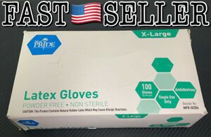 MedPride General Purpose Powder-Free Latex Gloves, X-Large, Box Of 100 - NEW!