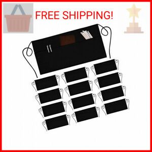 12 Pack Server Aprons with 3 Pockets - Waist Apron Waiter Waitress Apron Wat …