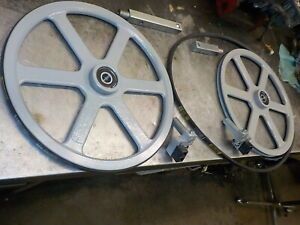 BANDSAW WHEELS BANDWHEELS 19&#034; with belt/ saw guides and shafts pair sawmill