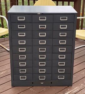 VINTAGE COLE STEEL FILE SPECIMEN TOOL CABINET ORGANIZER