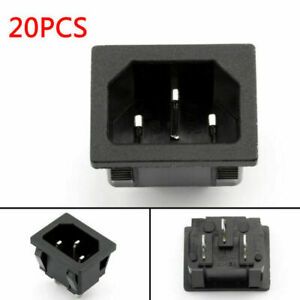 20x IEC320 C14 3 Pin  Male Power Socket 10A 250V For Boat DIY AC-05A T08