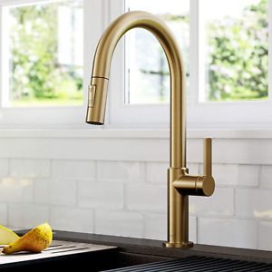 Kraus KPF-2820BB Oletto Single Handle Pull-Down Kitchen Faucet, 17 Inch, Brushed