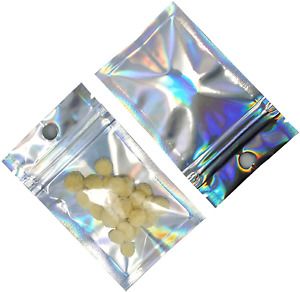 200 Pcs Clear Airtight Mylar Zipper Lock Bags with Hang Hole Resealable Smell Pr