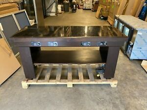 Vollrath Walnut 76&#034; Induction Buffet Table w/ 4 Warmers &amp; Casters 7552381