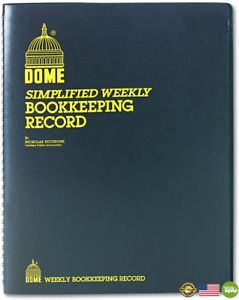 Dome DOM600 Bookkeeping Record Book Weekly 128 Pages 9 X11 Inches, Brown