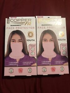 COPPER FIT Guardwell Face Protector Pink/Youth Size, Copper Infused