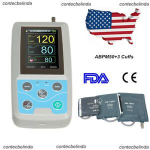CONTEC 24 Hours Ambulatory Blood Pressure Monitor ABPM50 WIth Three Cuffs USA