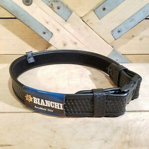 Bianchi Accu Mold Elite Duty Belt 34&#034; 40&#034; 7950 Leather Basketweave   Swanky Barn