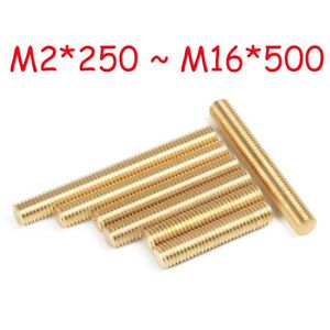 Full Thread Bar Threaded Rod Studding Brass Screw Rod M2 M2.5 M3 M4 M5 Upto M16