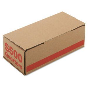 ICONEX 61025 Corrugated Cardboard Coin Storage w/Denom Printed On Side, Orng,