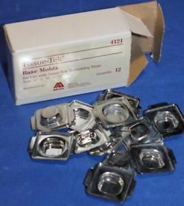 Box of 12x Tissue Tek 4121 Stainless Base Molds Microtome Free Shipping!