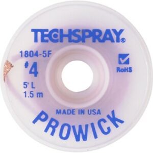 Solder Wick braid Size 4; .100&#034;W x 5&#039;L; Blue