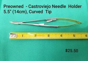 Castroviejo Needle Holder 5.5&#034; (14cm), Curved Tip