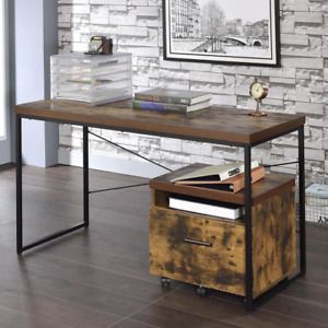 Carbon Loft Kehlmann Black Metal and Wood Desk