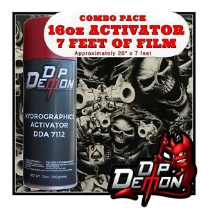16oz hydrographic film / activator Street Life Skulls hydro dip dipping wizard
