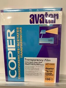 Avatar AT1000 by Avalon Transparency Film Unstriped Clear Film 8.5 x 11&#034; shee...