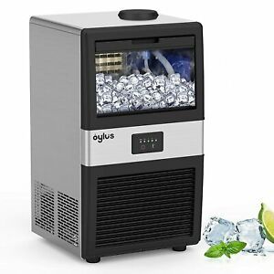 OYLUS Commercial Ice Maker Machine, 70lbs/24H Stainless Steel Freestanding Ice M