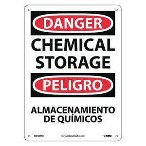 NMC ESD239AB Danger Chemical Storage Sign - Bilingual
