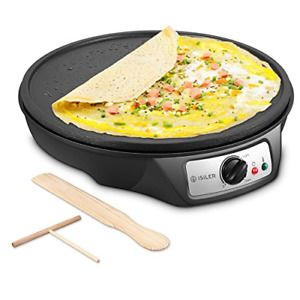 Electric Crepe Maker, iSiLER Nonstick Electric Pancakes Maker Griddle, 12 inches