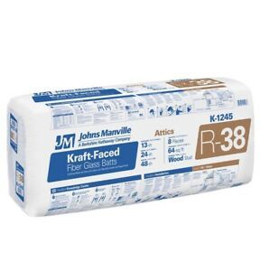 Johns Manville R-38 Kraft Faced Fiberglass Insulation Batt 24 in. x 48 in.