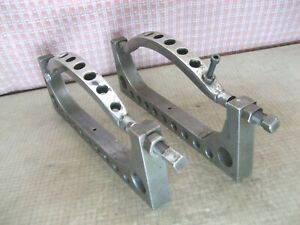 Two Machinist Grinding Long Swivel Clamps Blocks with Holes Holding Tools T61 MS