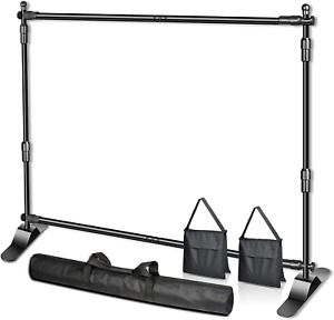 EMART 8 x 8 ft Adjustable Telescopic Tube Backdrop Banner Stand, Heavy Duty Step