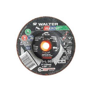 WALTER SURFACE TECHNOLOGIES 15L453 Flex Grinding Wheel, 4-1/2x5/8-11, 36 Gr PK 2