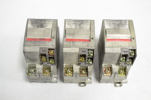 Lot 3 fuji cp32fm/3w electric circuit breaker 3a 2p pole 250v-ac 125v-dc b242420 for sale