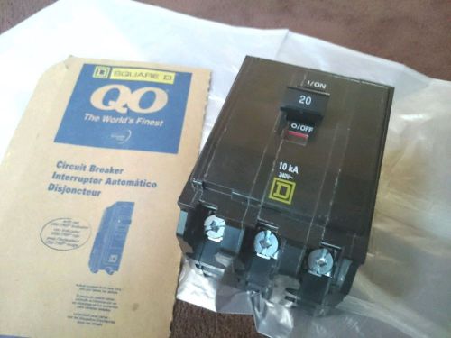 New square d qob320 20amp 3 pole120/240v 10 ka bolt on circuit breaker for sale