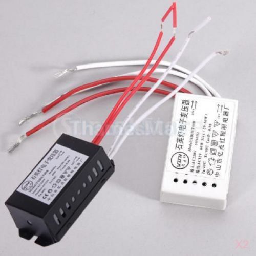 2x 220V to 12V Electronic Transformer 60W for 12V Halogen Light Bulbs #04520