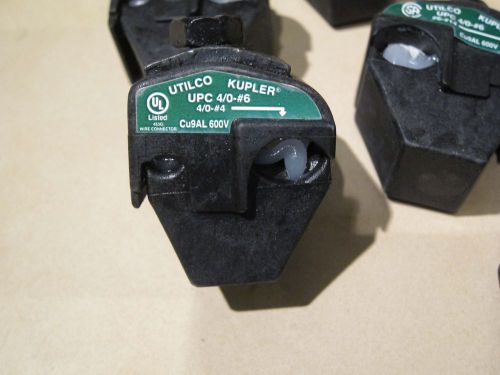 (6) unused utilco kupler upc 4/0-#6 cu9al 600v (new) 453g wire connector (s) for sale