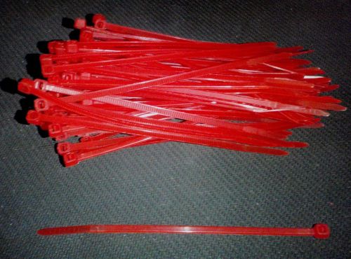 50 pc red zip tie wrap strap 8&#034; long x 5/32&#034; wide 4x200mm for sale