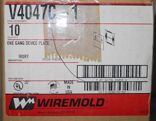 NIB 3 BOXES of 10 (30 totl) WIREMOLD V4047C-1 ONE GANG OVERLAPPING DEVICE PLATES