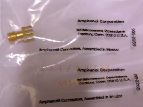 5 amphenol sma 901-144 pcb mount connectors gold for sale