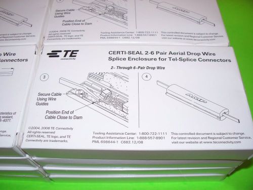 (16 box&#034;s) amp certi-seal 2-6 pair aerial drop wire splice enclosure for sale