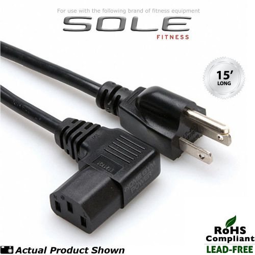 Sole fitness tt8 treadmill 15&#039; extra long premium power cord (w/90° angle) for sale
