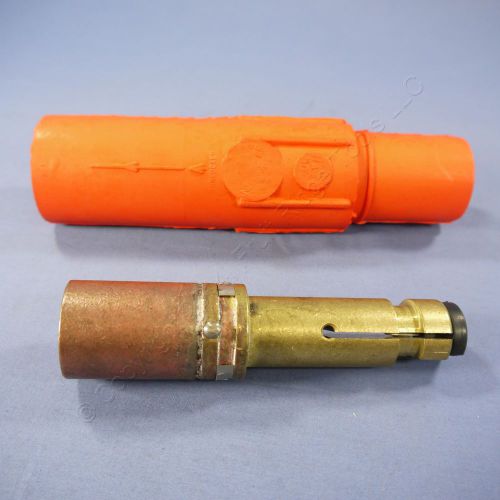 Leviton orange 17 series male vulcanized cam-type plug crimped 690a 600v 17v23-o for sale