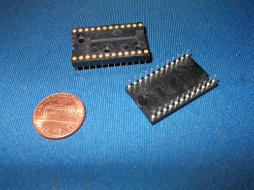 24-PIN SOCKET MACHINED PINS SOLID BLACK GOLD INSERTS LOT OF 2 PIECES LAST ONES
