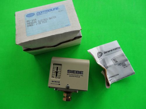 Siebe environmental controls pressure electric switch pc-110 range 1-20 psig for sale