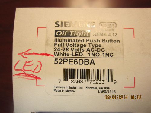 Siemens 52PE6DBA LED White Pushbutton