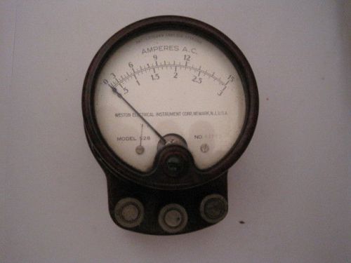 Vintage Gauge Western Electric AC Volt Meter Model 528 Speckled Amber Celluloid