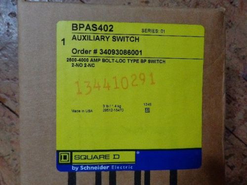 Square D BPAS402 Bolt-Loc Auxiliary Switch, 2500-4000,   *NEW*