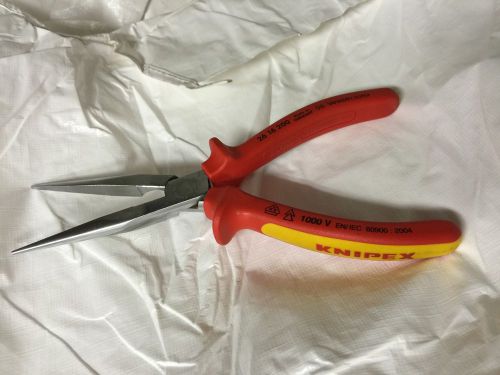 New Knipex 26 16 200 VDE Insulated Long Snipe Nose Side Cutting Pliers 200mm