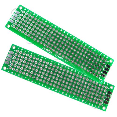 10 x double side prototype pcb bread board tinned universal 2x8 cm 20mmx80mm fr4 for sale