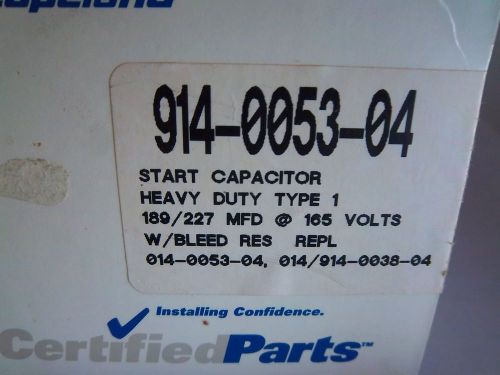 New copeland heavy duty start capacitor type 1 189-227 mfd 914-0053-04 014003809 for sale