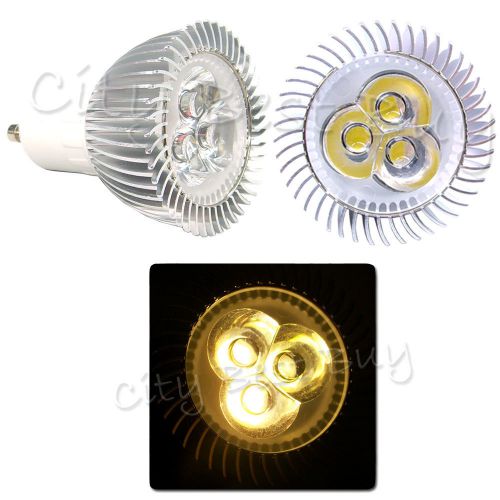 10 x gu10 high power bulb 3x1w 3w 3 led warm white 85~265v spot clear lens lamp for sale