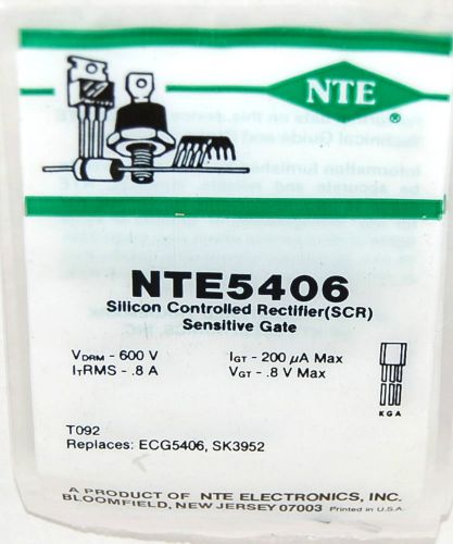 NTE NTE5406 SILICON CONTROLLED RECTIFIER SCR SENSITIVE GATE